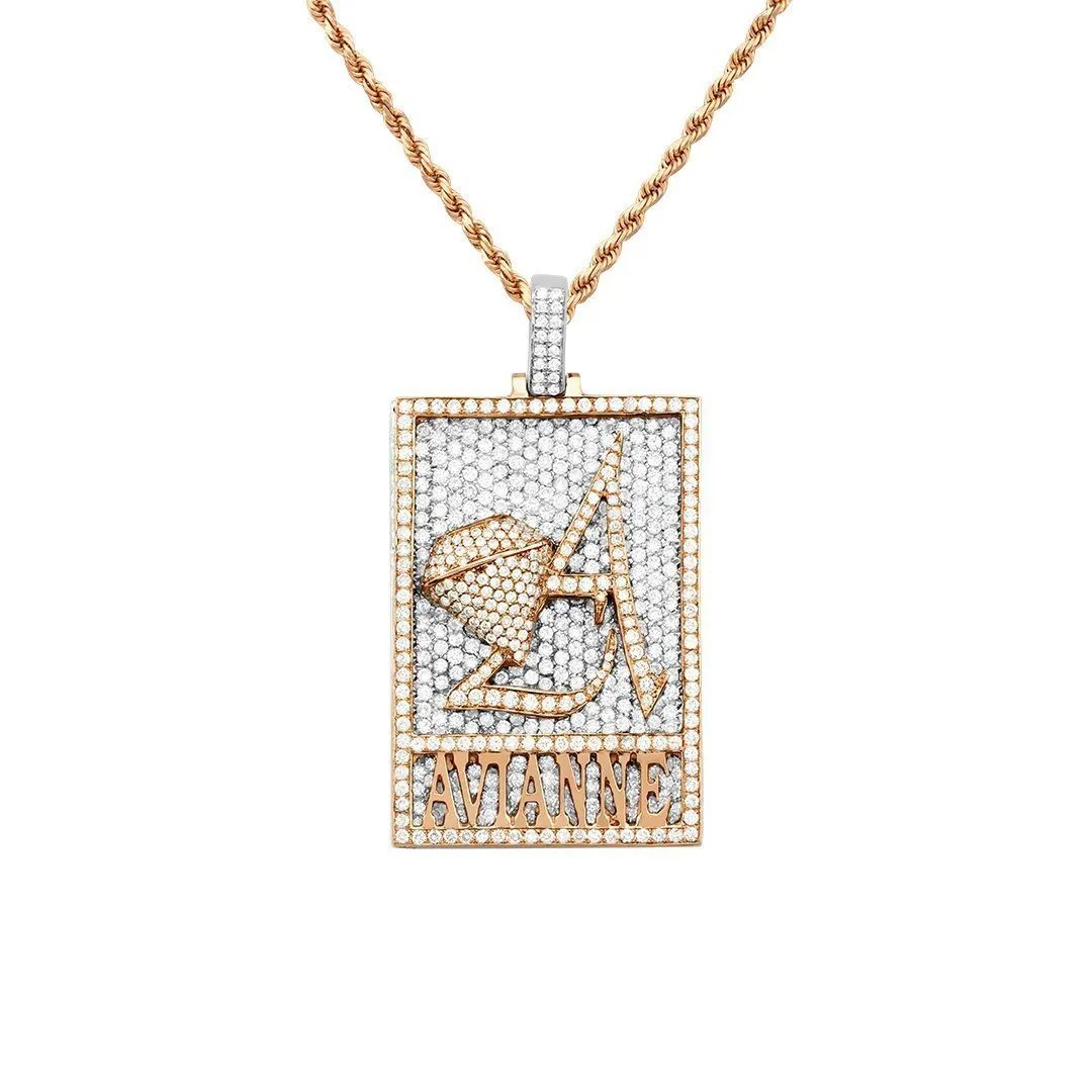 14k Gold Two Tone Diamond Avianne Pendant 8.50 Ctw