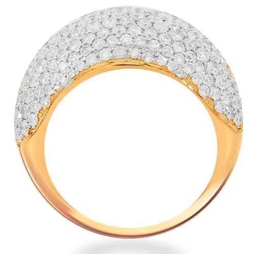 14K Solid Rose Gold Womens Diamond Cocktail Ring 4.76 Ctw