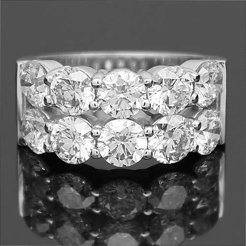 14K White Solid Gold Womens Diamond Wedding Ring Band 4.27 Ctw