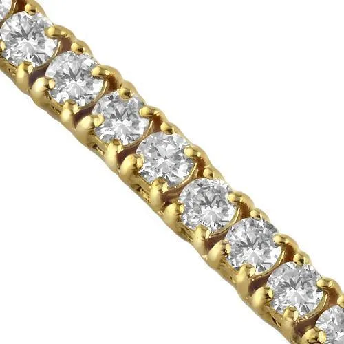 14k Yellow Gold Diamond Tennis Chain 4 mm 21.89 Ctw