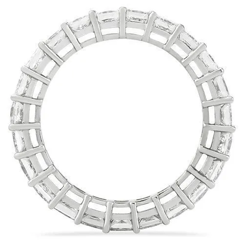 18k White Gold Diamond Princess Cut Eternity Ring Set 14.43 Ctw