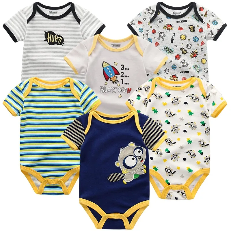 3 Pieces Baby Unisex Cotton Rompers/Jumpsuits