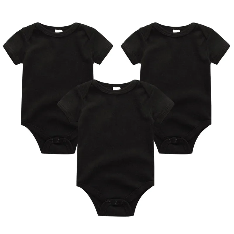 3 Pieces Baby Unisex Cotton Rompers/Jumpsuits