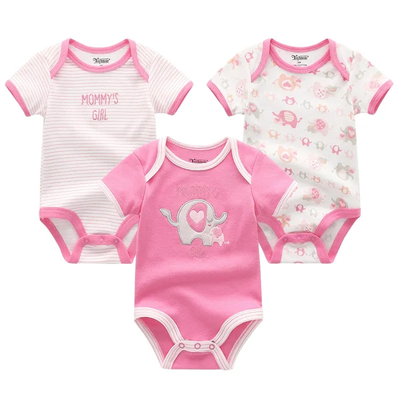 3 Pieces Baby Unisex Cotton Rompers/Jumpsuits