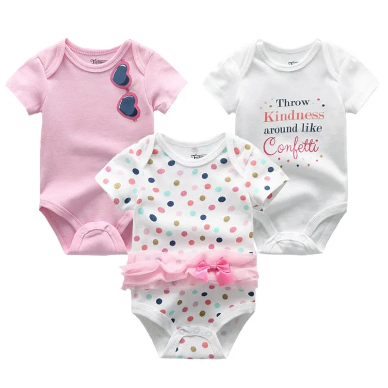 3 Pieces Baby Unisex Cotton Rompers/Jumpsuits