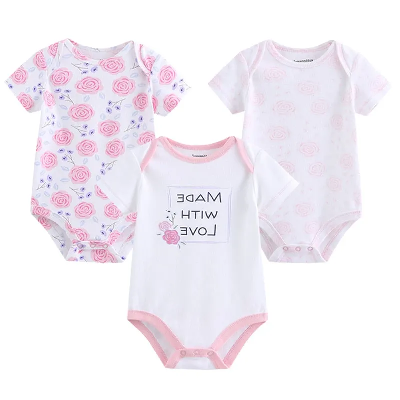 3 Pieces Baby Unisex Cotton Rompers/Jumpsuits