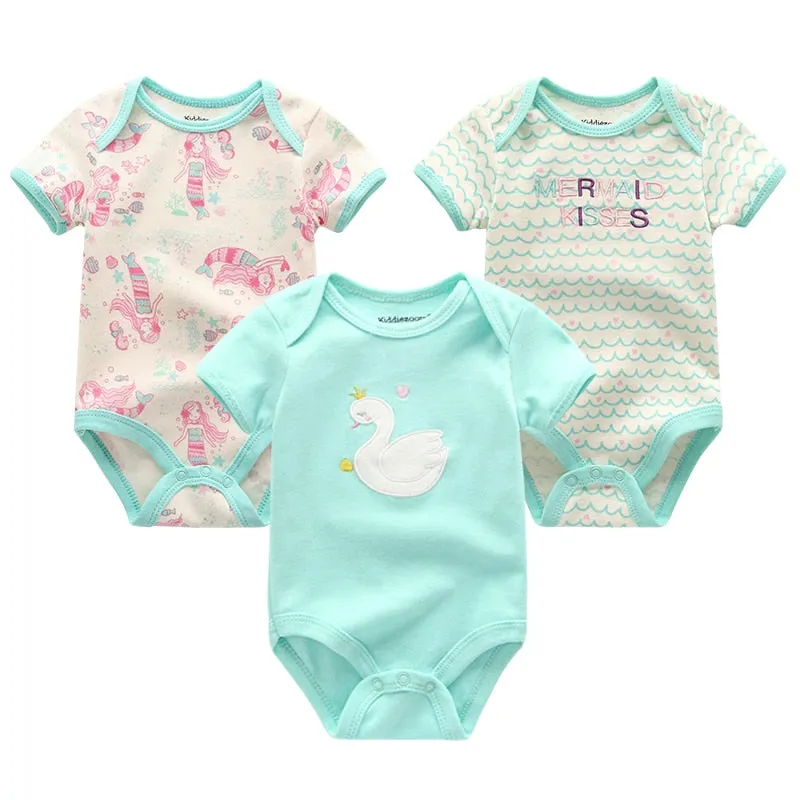 3 Pieces Baby Unisex Cotton Rompers/Jumpsuits