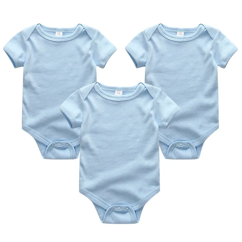 3 Pieces Baby Unisex Cotton Rompers/Jumpsuits