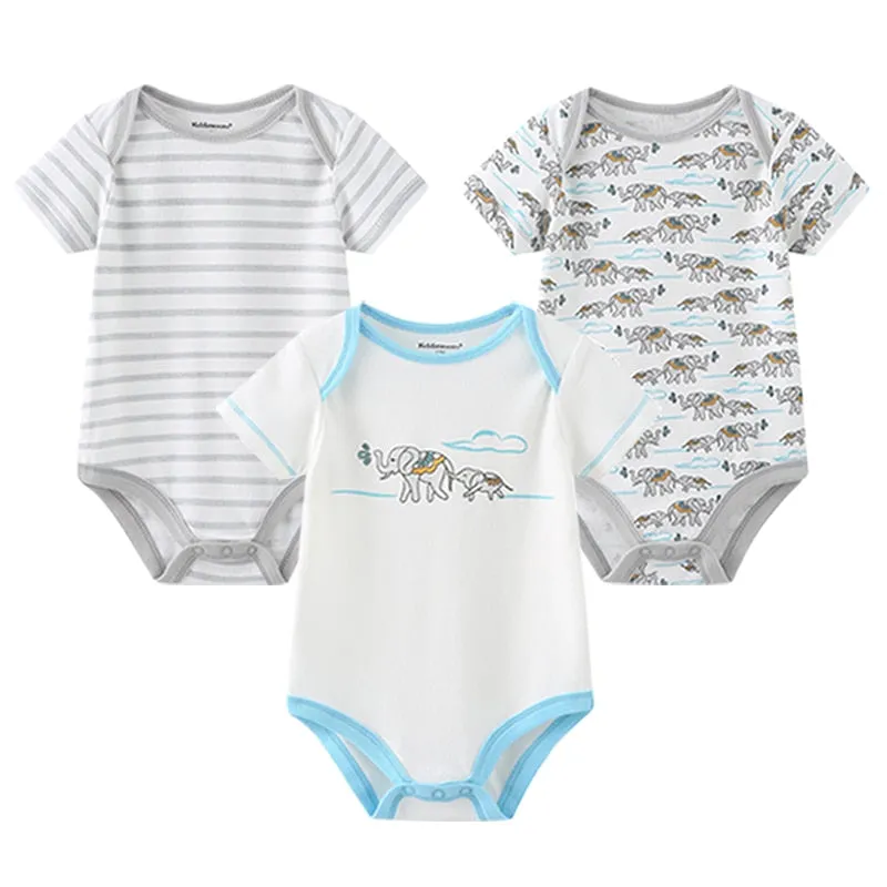 3 Pieces Baby Unisex Cotton Rompers/Jumpsuits