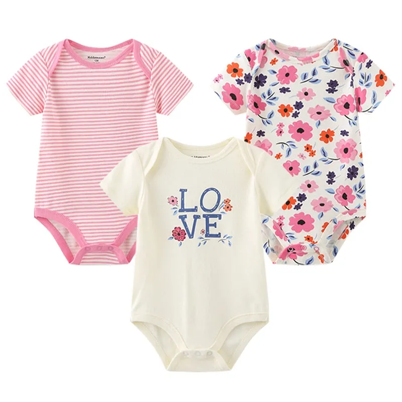 3 Pieces Baby Unisex Cotton Rompers/Jumpsuits