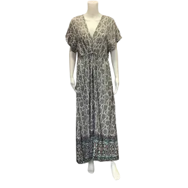 Bali Queen Women's Dress Floral Print Short Sleeve Maxi Size: ML