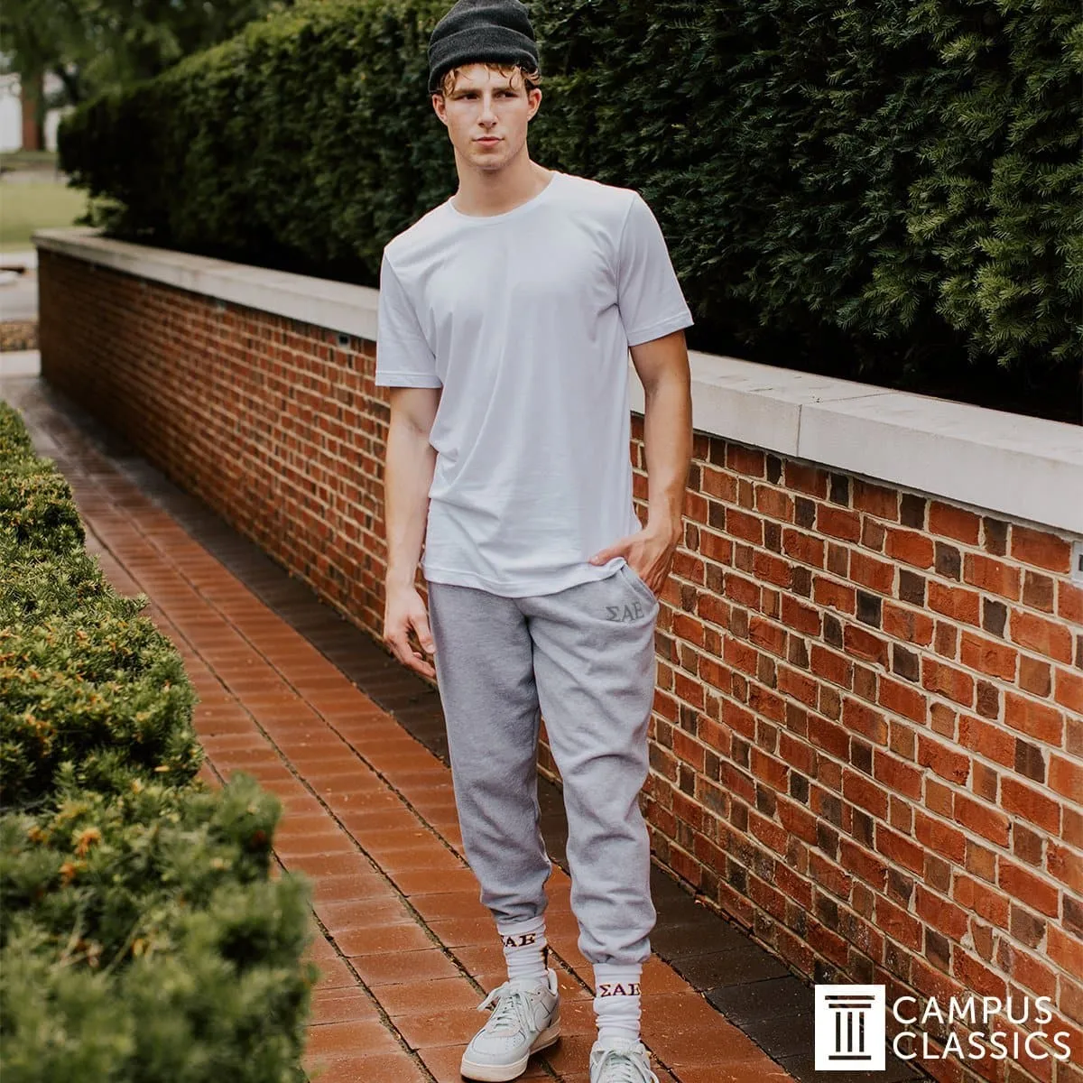 Beta Heather Grey Contrast Joggers