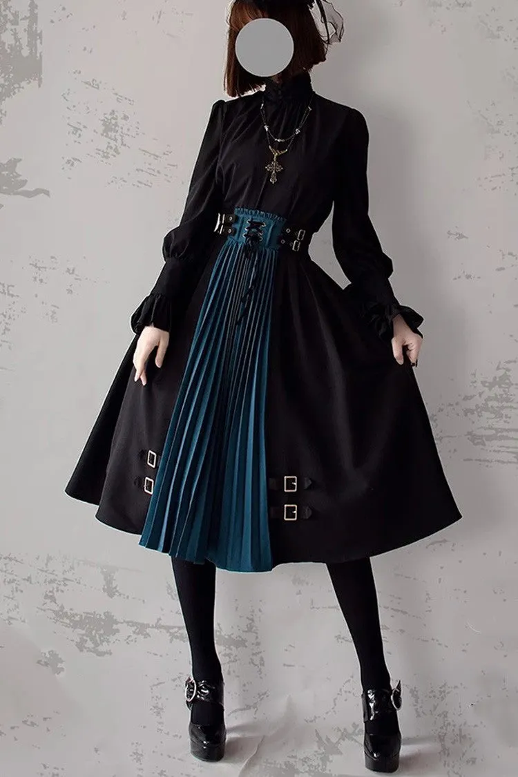 Black/Blue Dawn Keeper Lolita Skirt