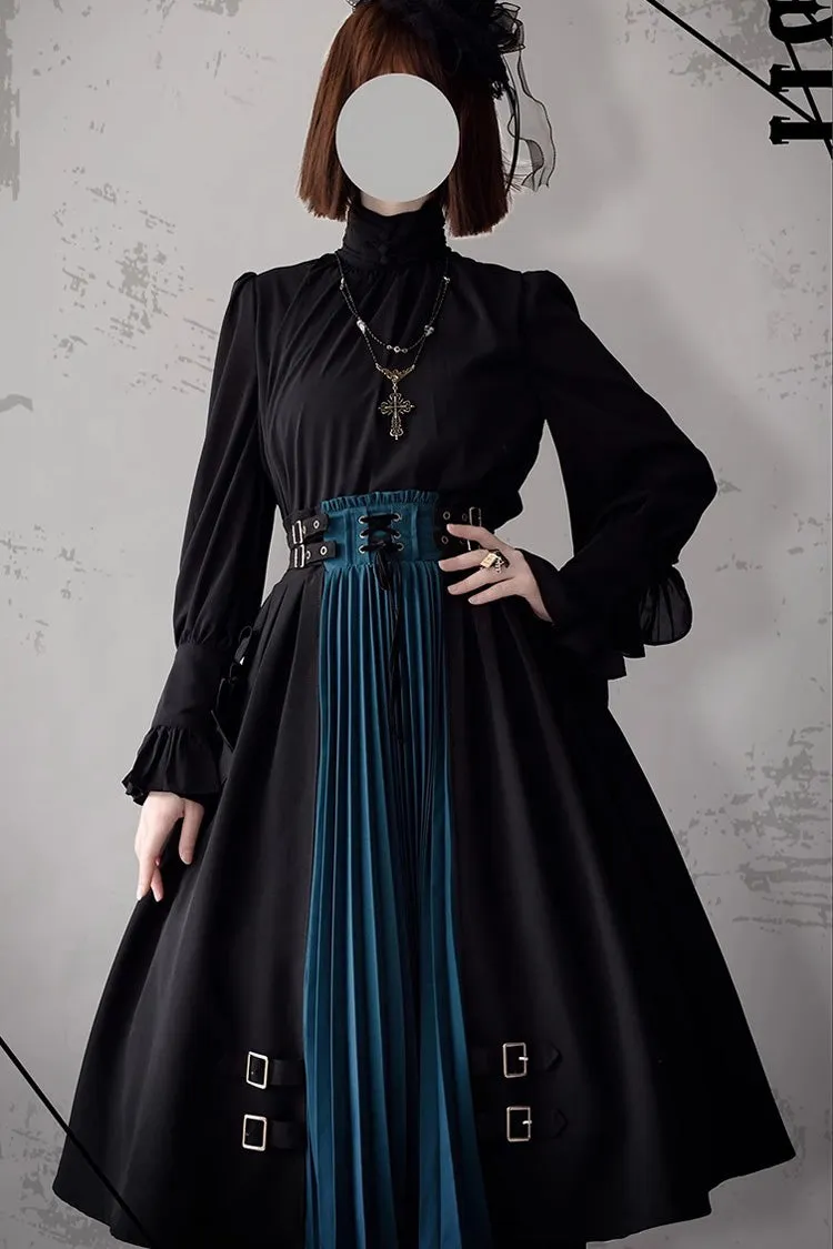 Black/Blue Dawn Keeper Lolita Skirt