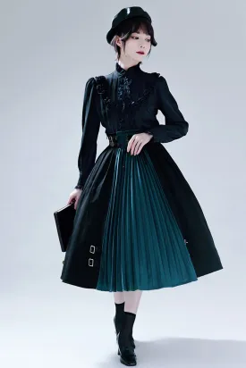 Black/Blue Dawn Keeper Lolita Skirt