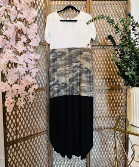 Camo Color Block Maxi