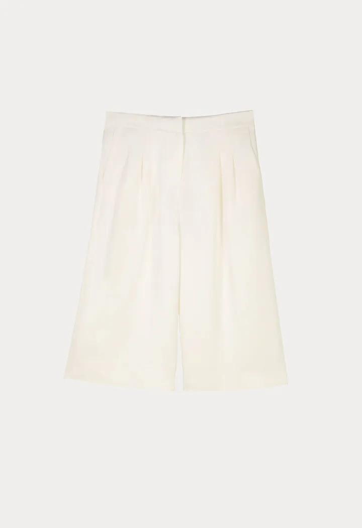 Choice Solid Culottes With Pocket Detail Off White