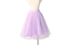 Classic Layered Tulle Midi Skirt - Lilac