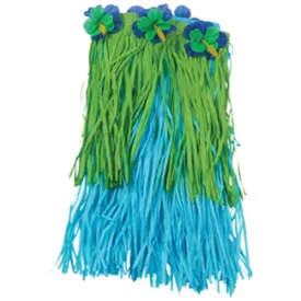 Costume Child Paper Skirt With flower-Blue, Green