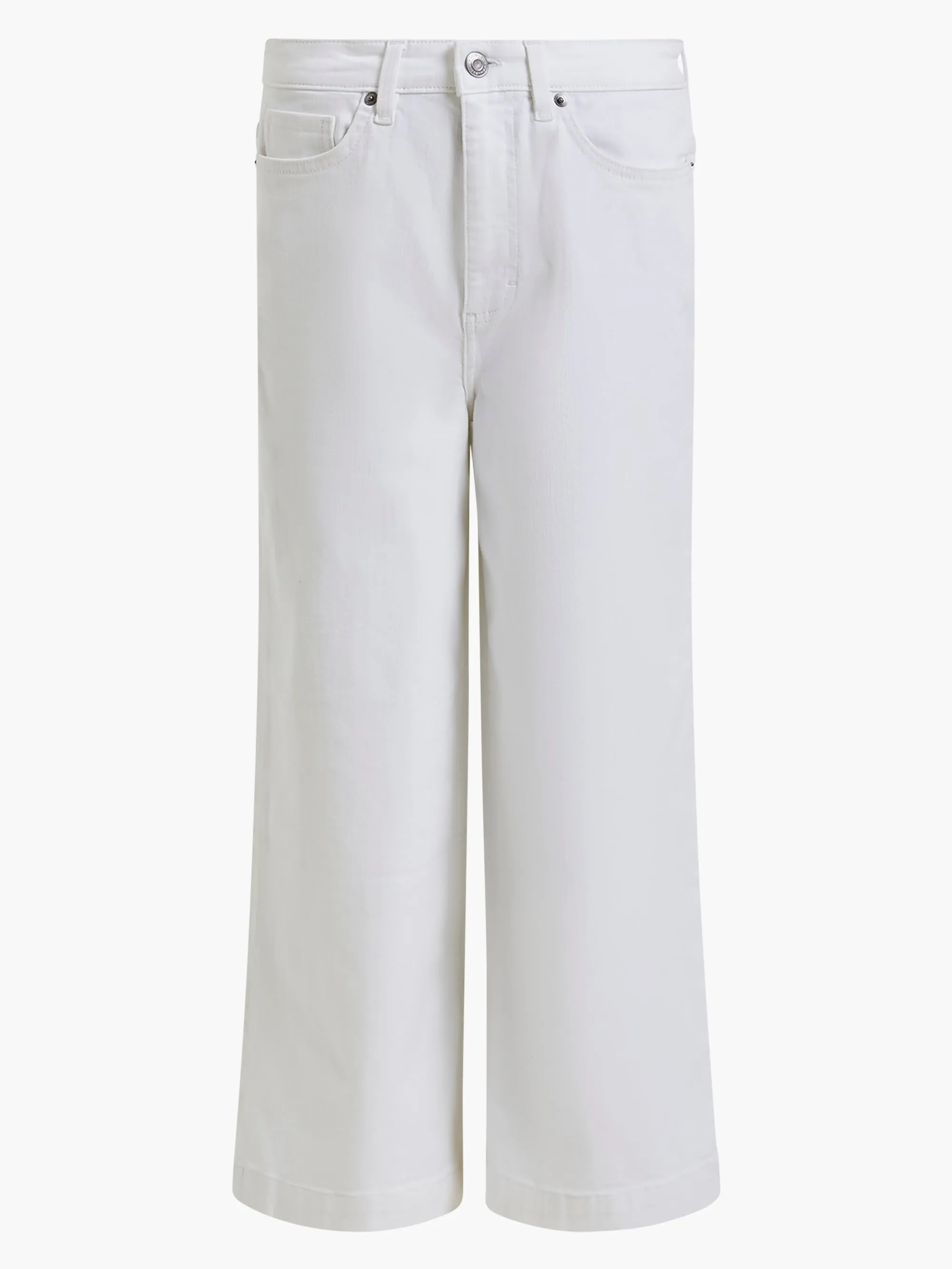 Denim Stretch White Culottes 24 Inch