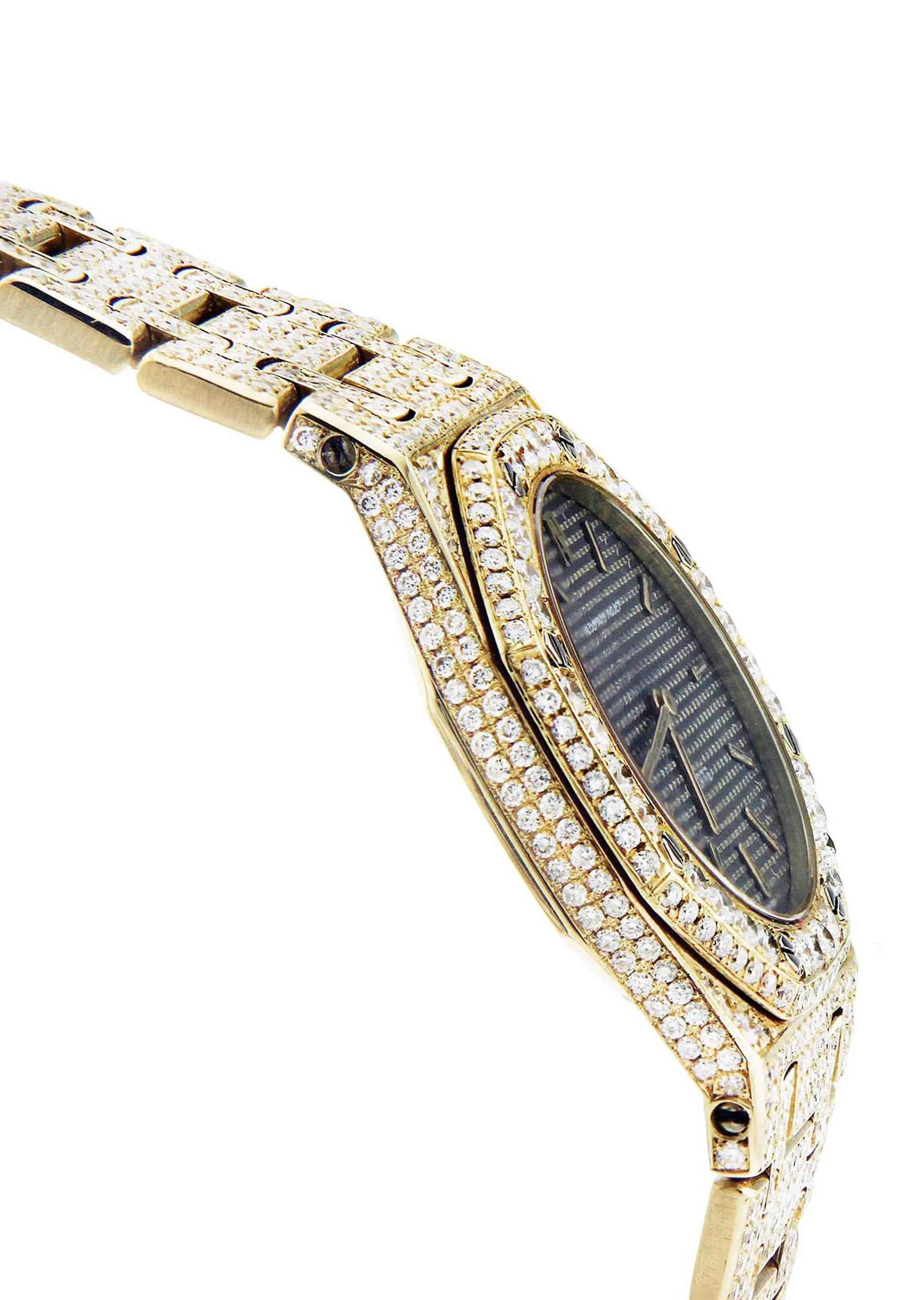 Diamond Audemars Piguet Royal Oak Watch For Women | 18K Yellow Gold | 33 Mm