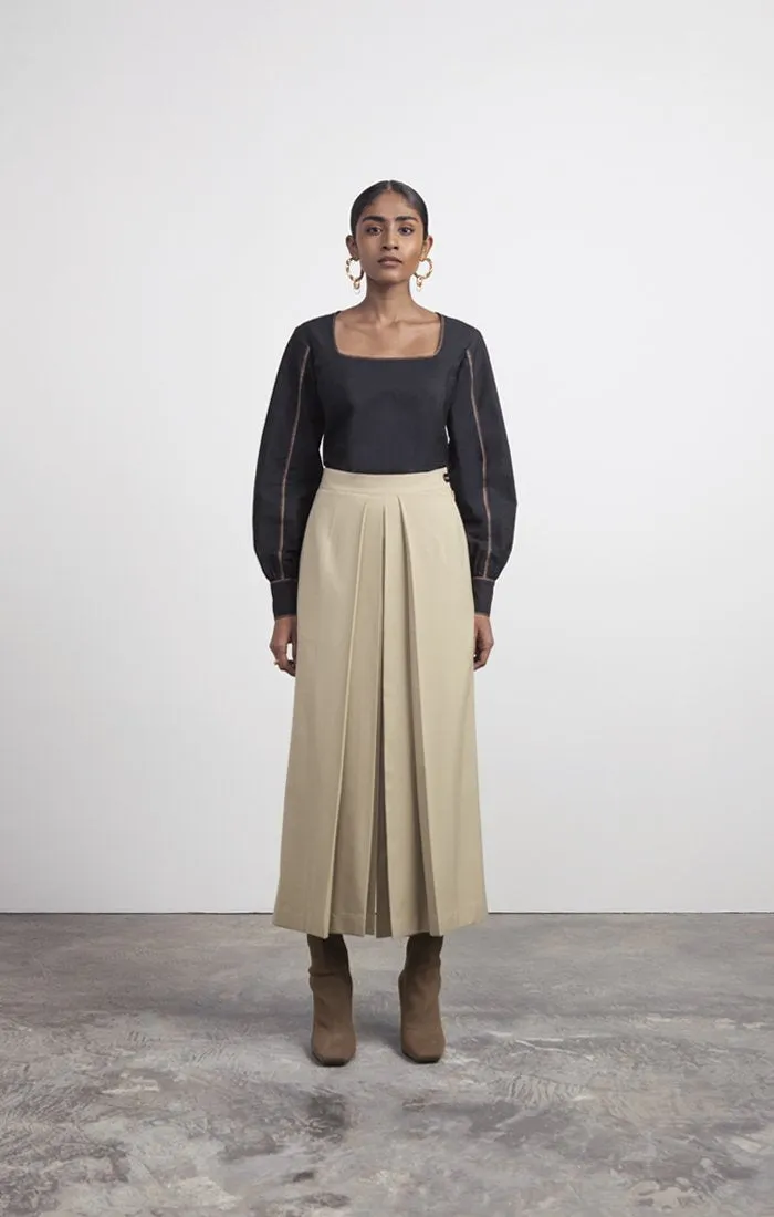 Double Box-pleated Tailored Culottes