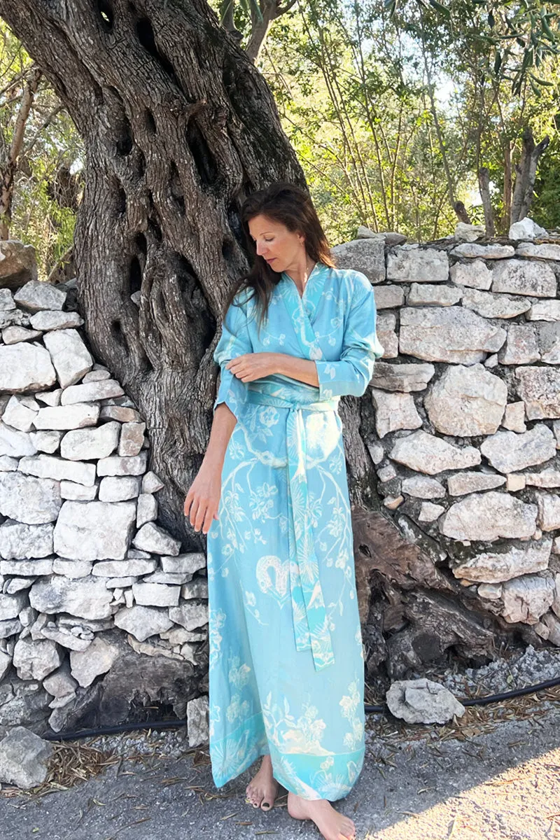 Dress Style Kimono in Pale Cyan