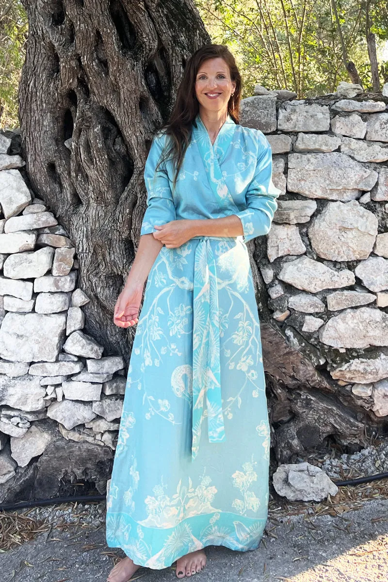 Dress Style Kimono in Pale Cyan