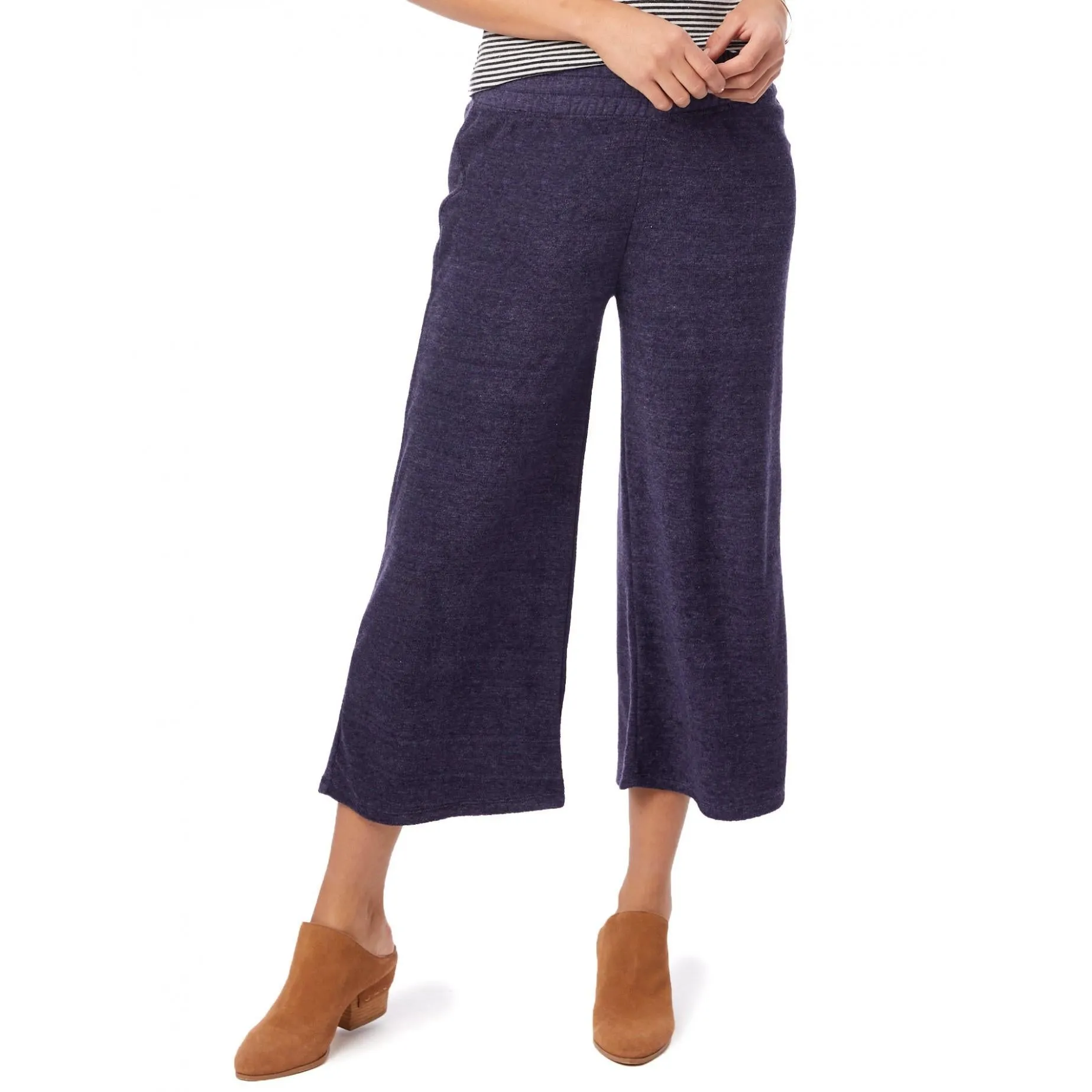 Eco-Toweling Cropped Culottes (Midnight)