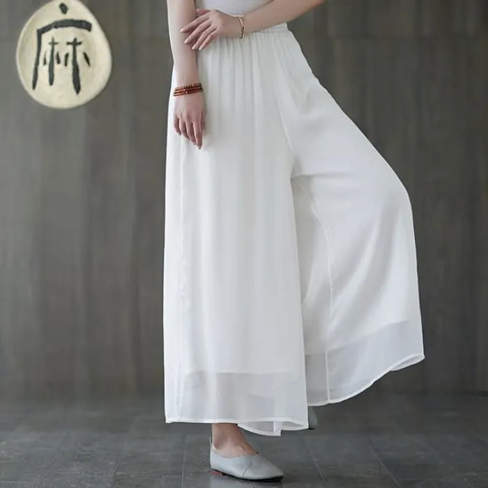 Elastic Waist Plain Culottes