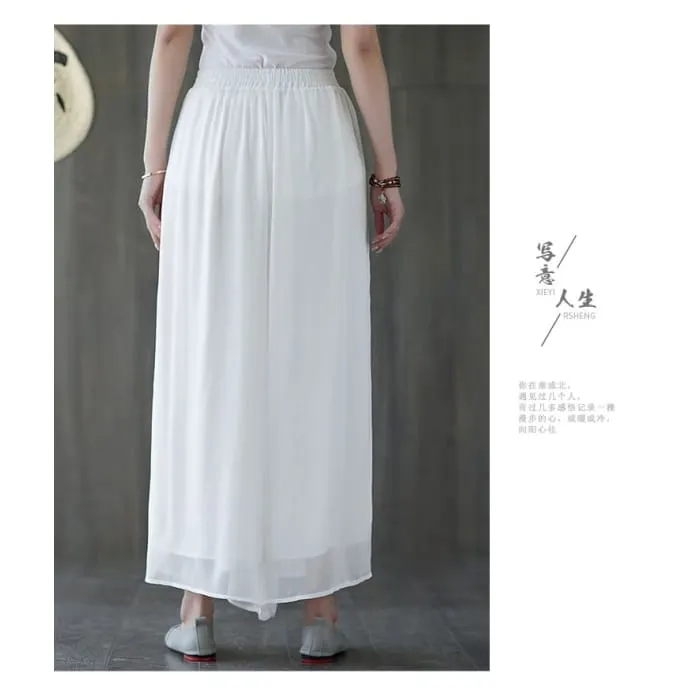 Elastic Waist Plain Culottes