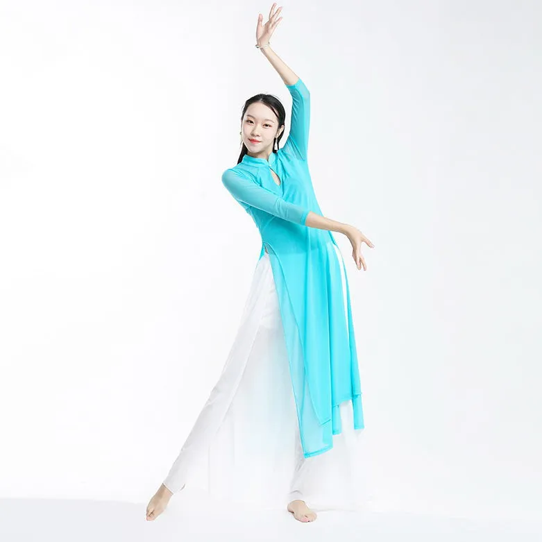 Elegant Chinese Style Yoga Wear Dance Costume with Pant Skirt