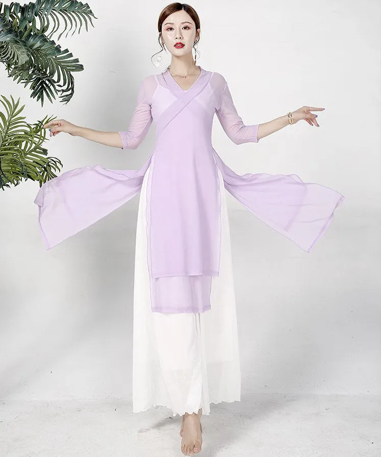 Elegant Chinese Style Yoga Wear Dance Costume