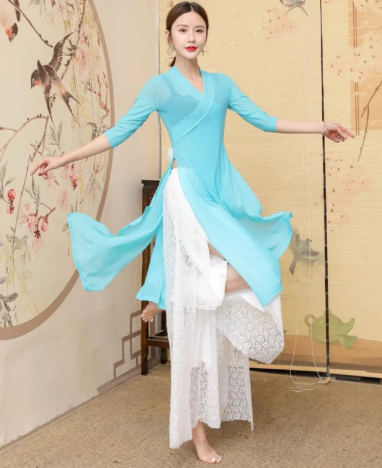 Elegant Chinese Style Yoga Wear Dance Costume