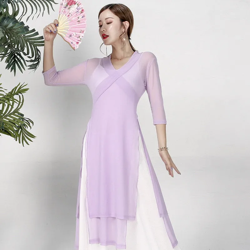 Elegant Chinese Style Yoga Wear Dance Costume