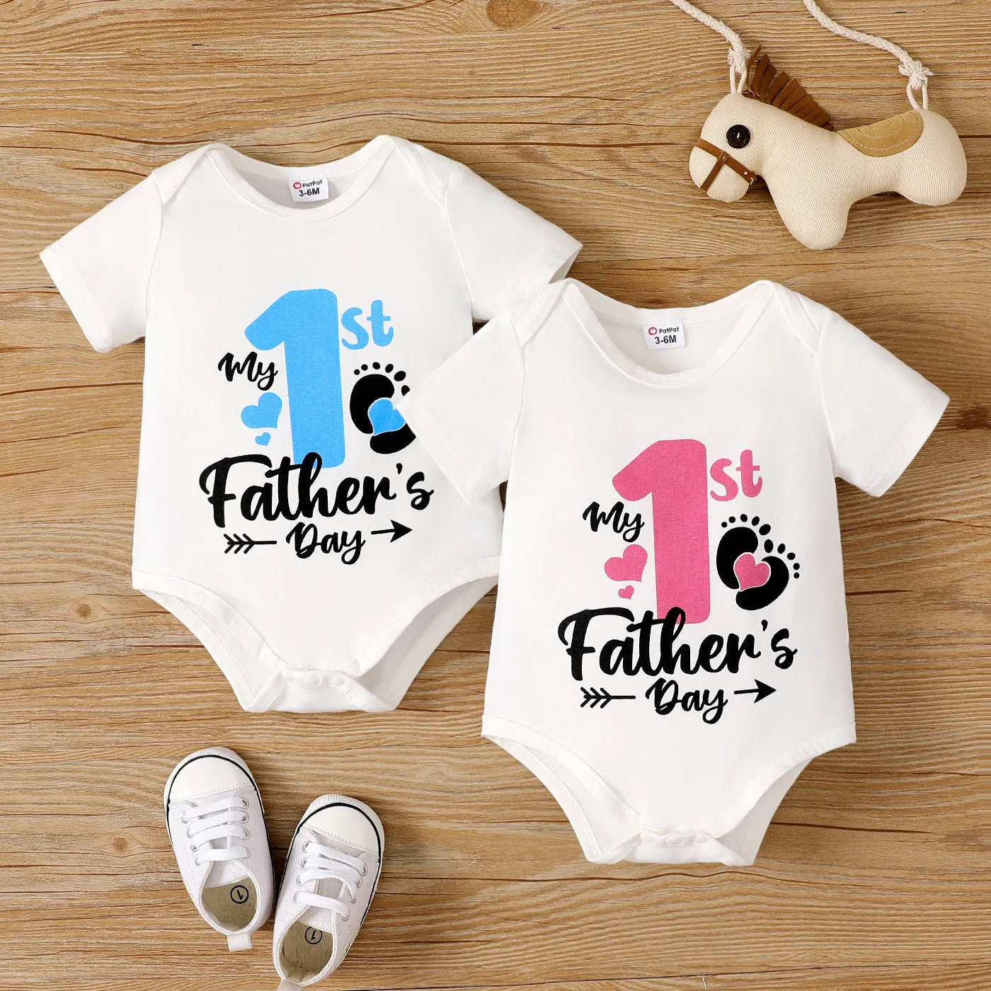 Father's day Baby Girl/Boy Letter & Number Print Romper