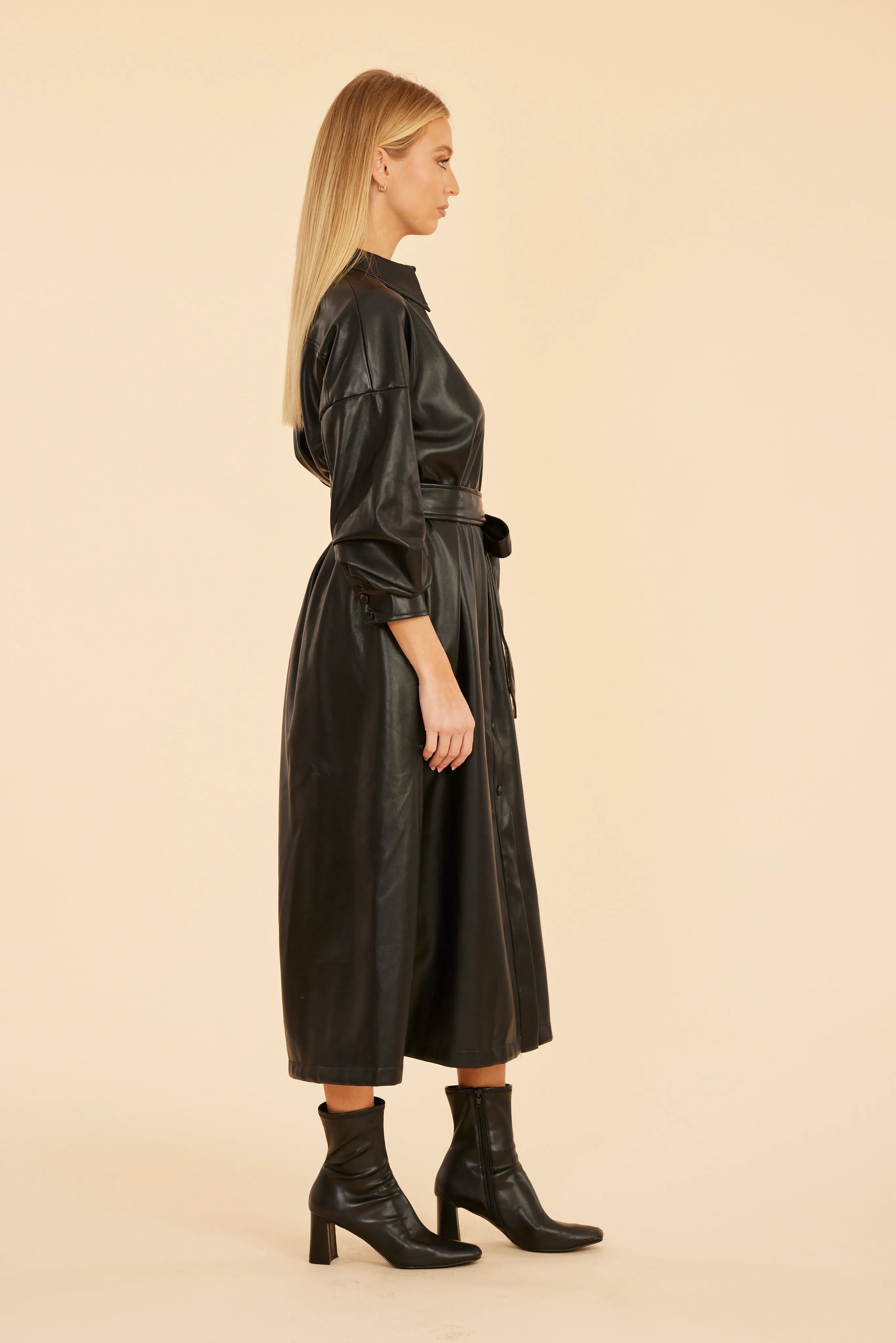 Faux Leather Maxi Dress