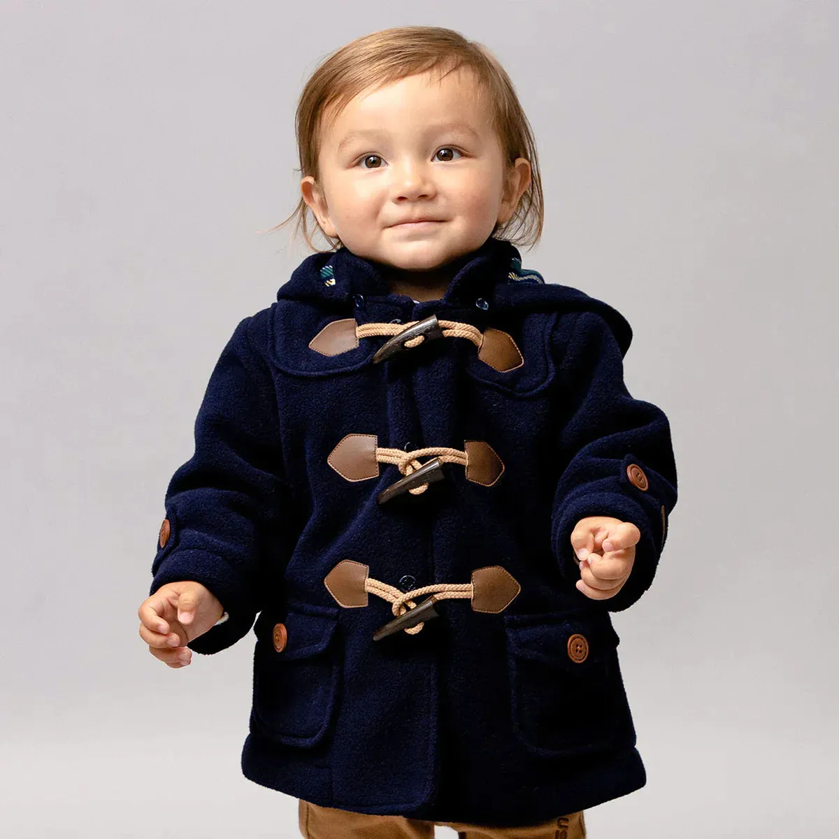 Fleece Duffle Coat - Navy