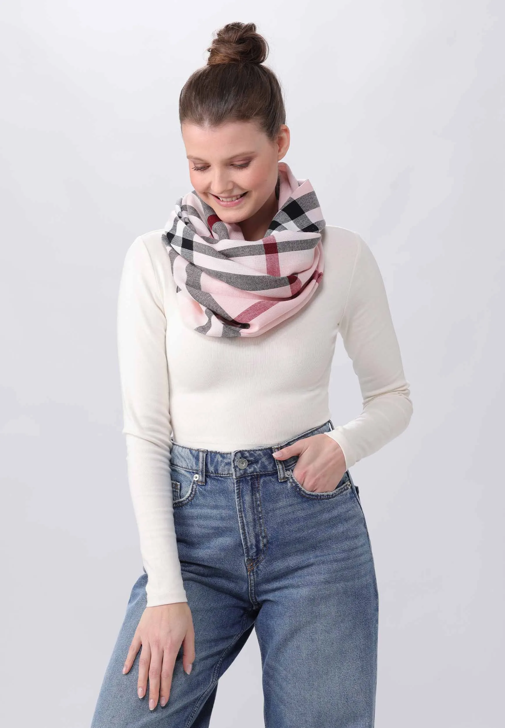 FRAAS Plaid Lightweight Infinity Scarf