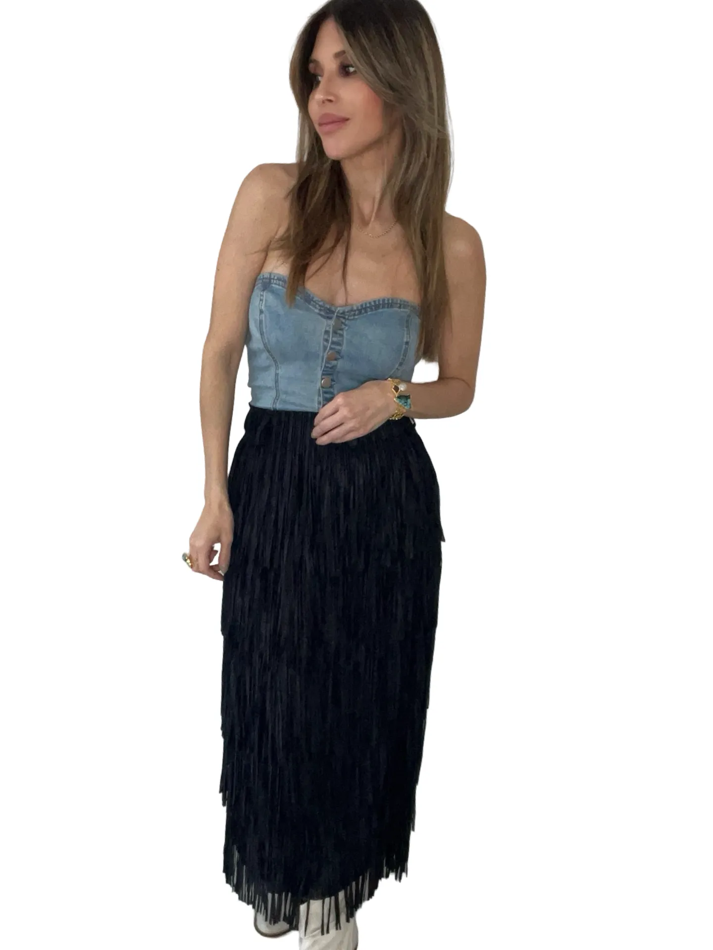 Fringe Layered Skirt