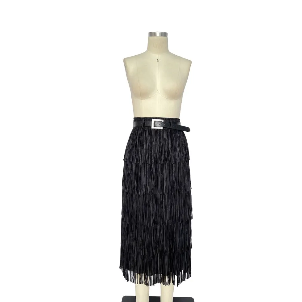 Fringe Layered Skirt