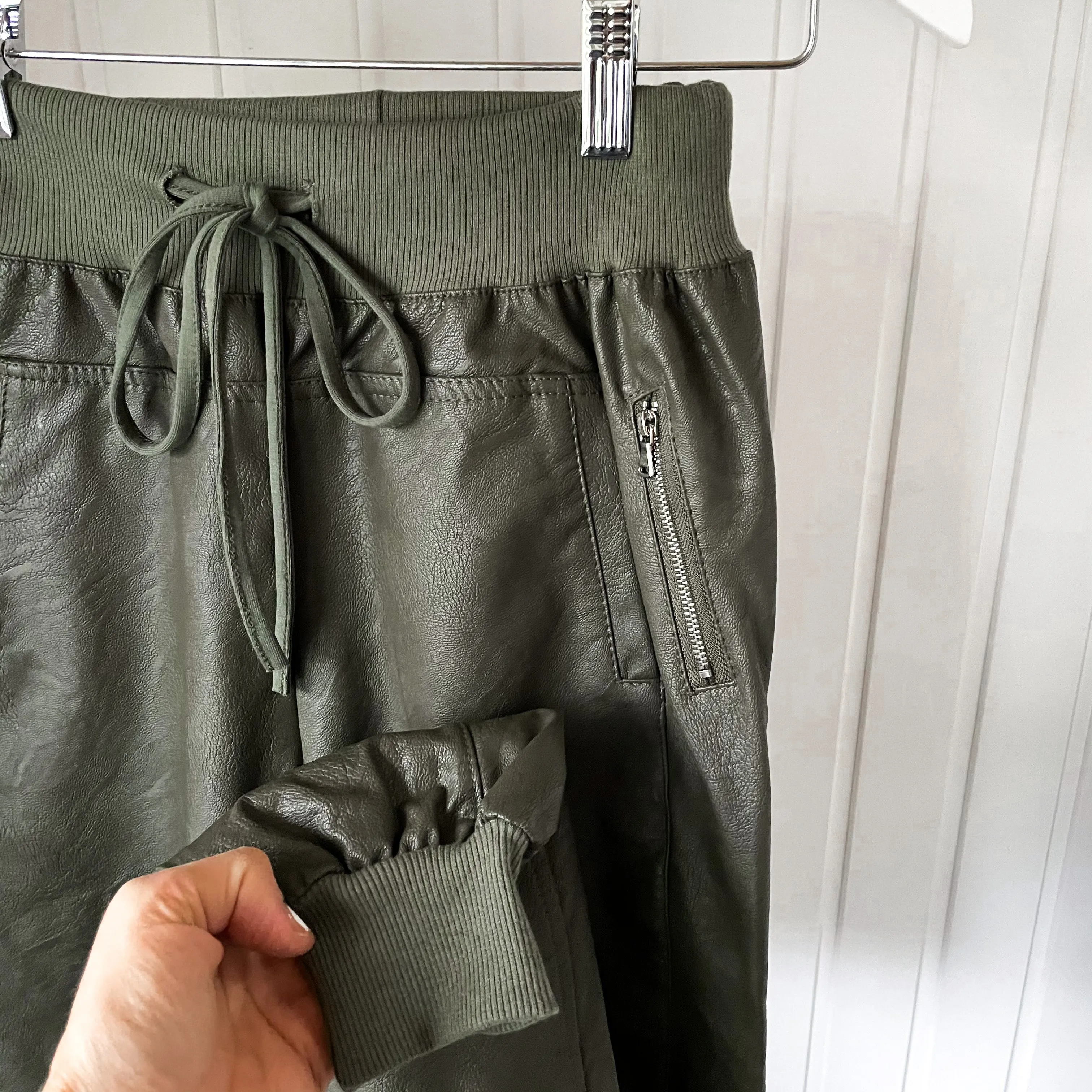 Full faux leather khaki ULTIMATE joggers *NEW*