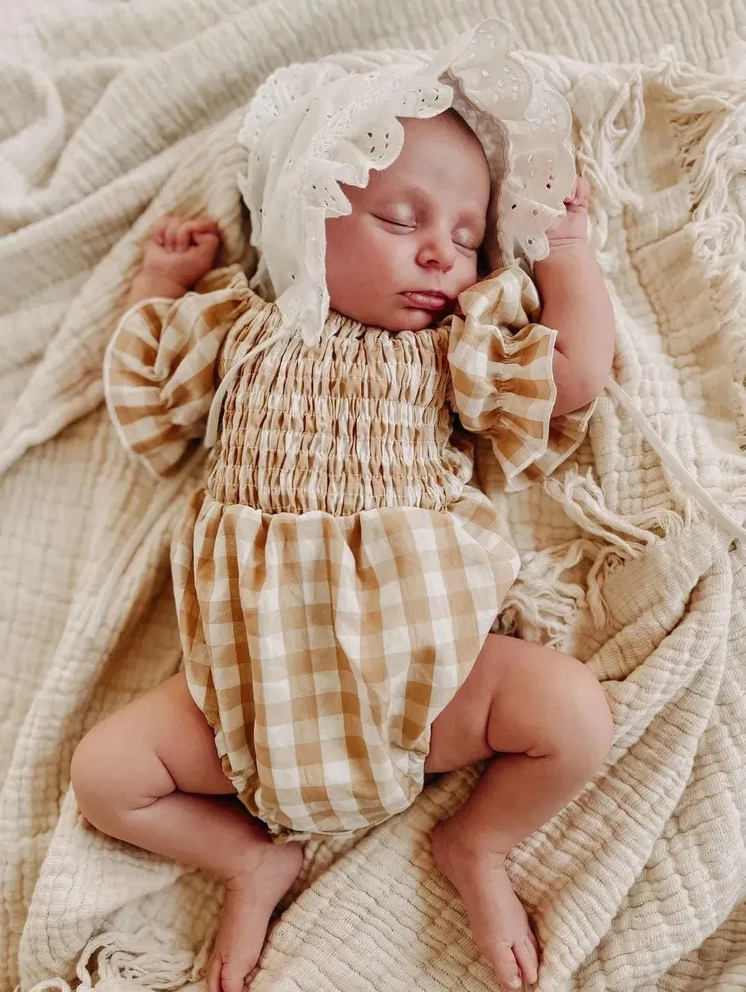 Greta Romper in Buffalo Beige