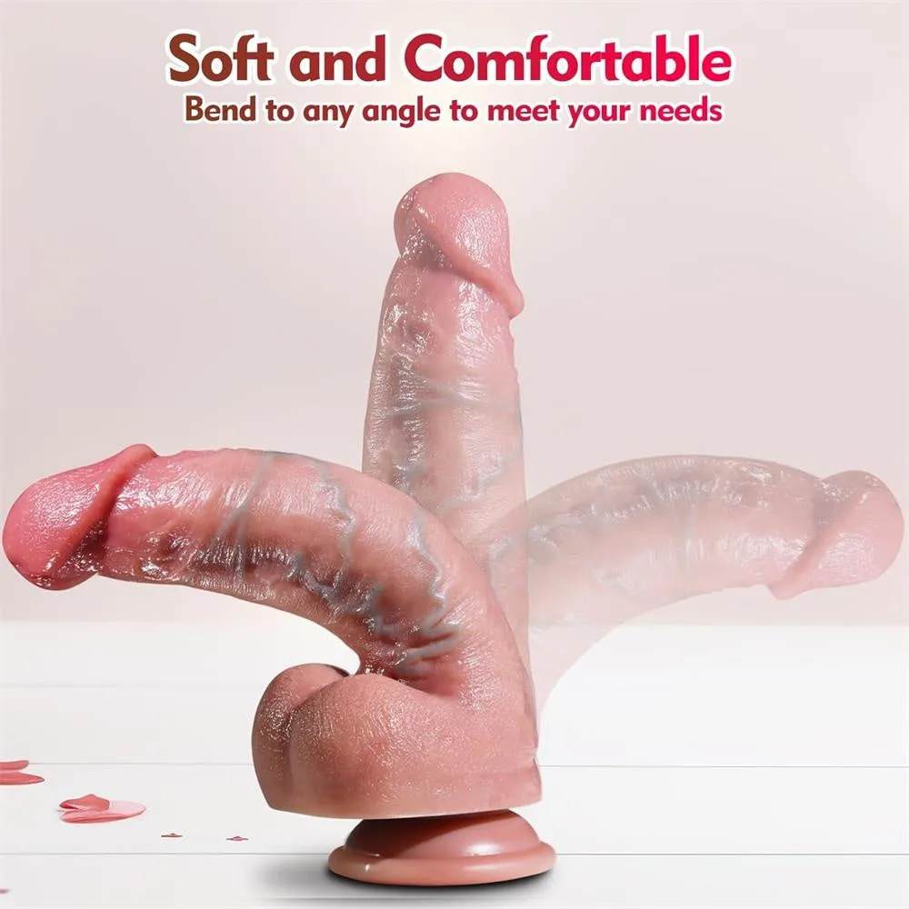 King Cock 2'' Diameter Realistic Silicone Thick Girthy Dildo with Strong Suction Cup