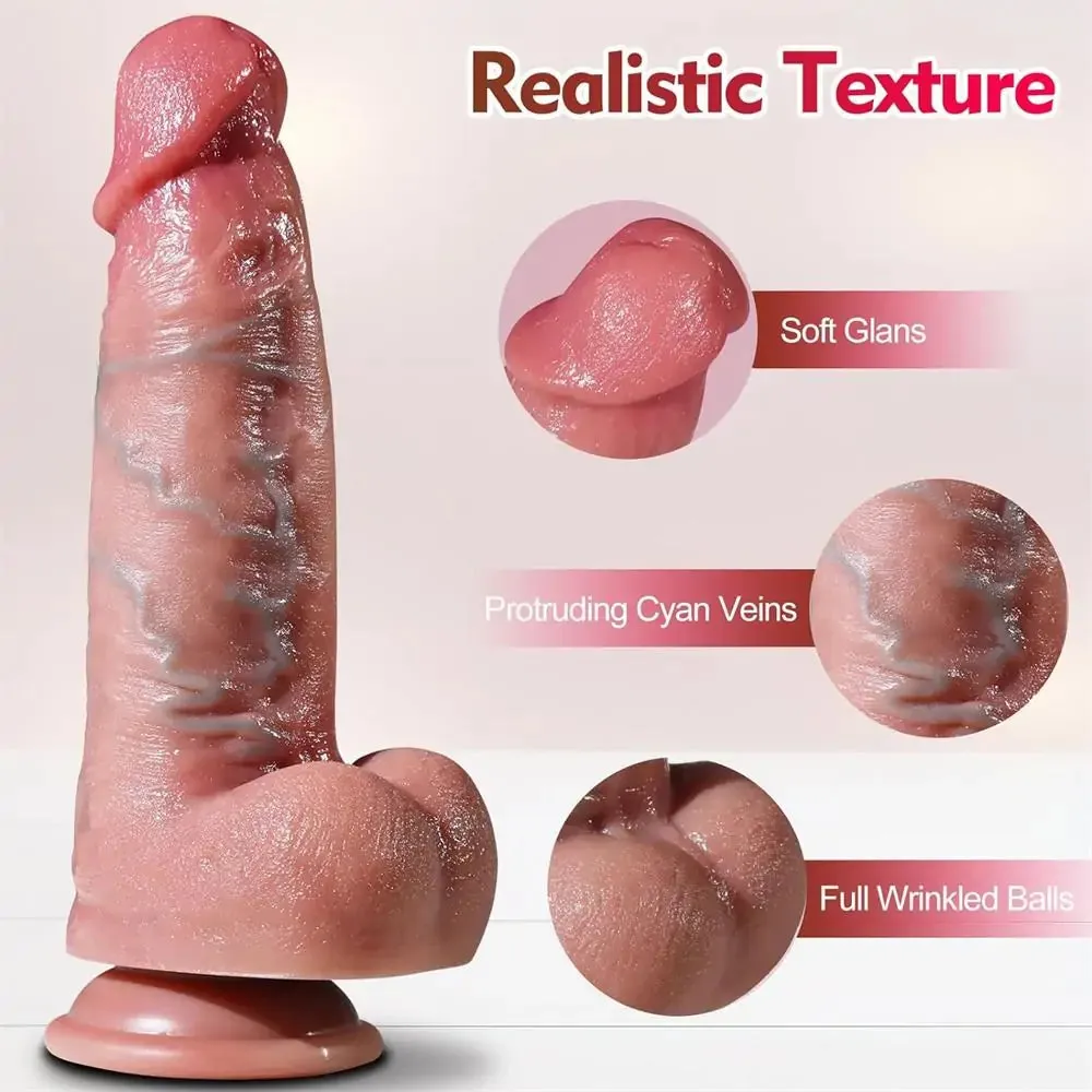 King Cock 2'' Diameter Realistic Silicone Thick Girthy Dildo with Strong Suction Cup