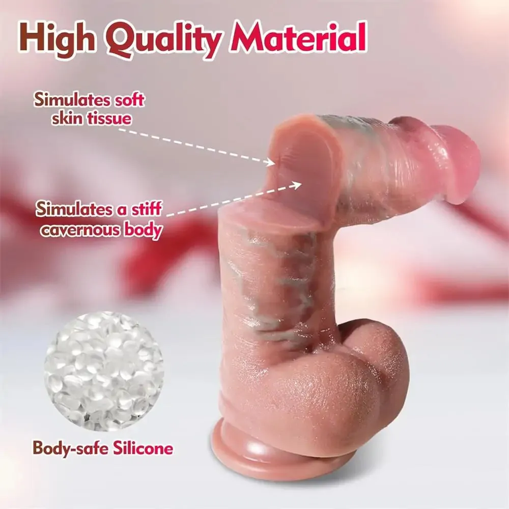 King Cock 2'' Diameter Realistic Silicone Thick Girthy Dildo with Strong Suction Cup