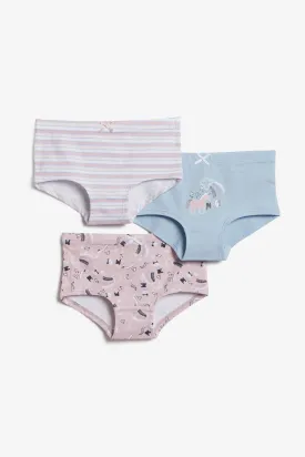 Lot de 3 culottes garçonnes en coton - Enfant fille