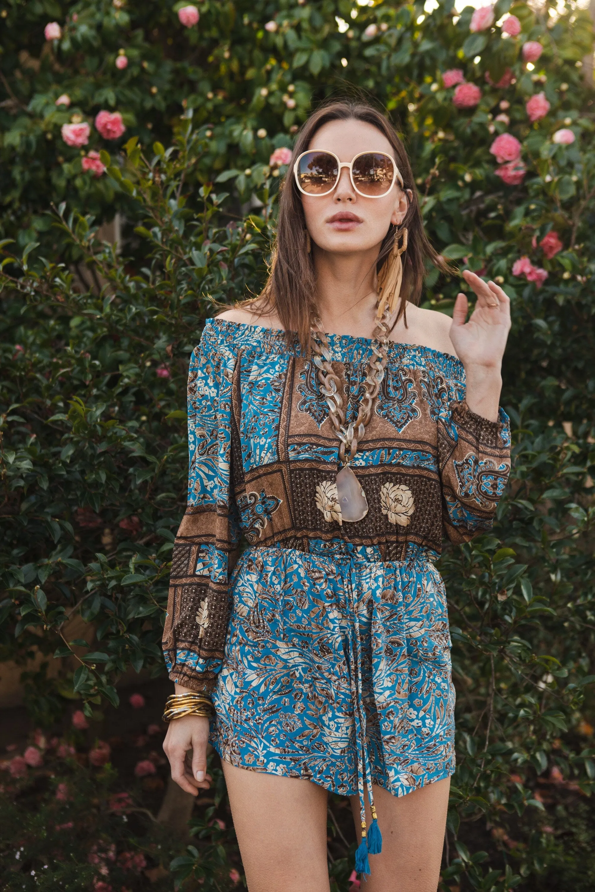 Lotus Romper in Blue