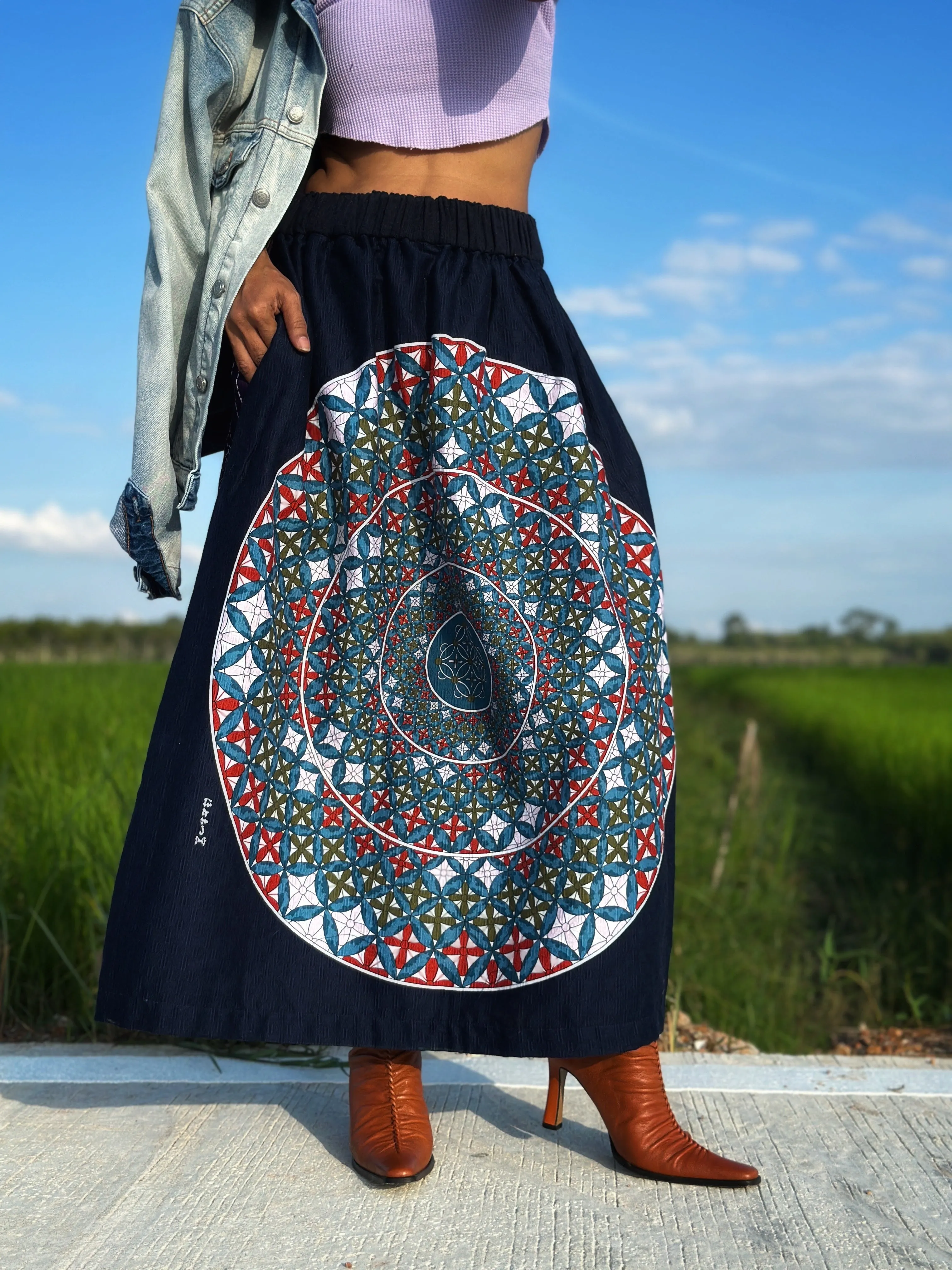 Mandala Patchwork Skirt