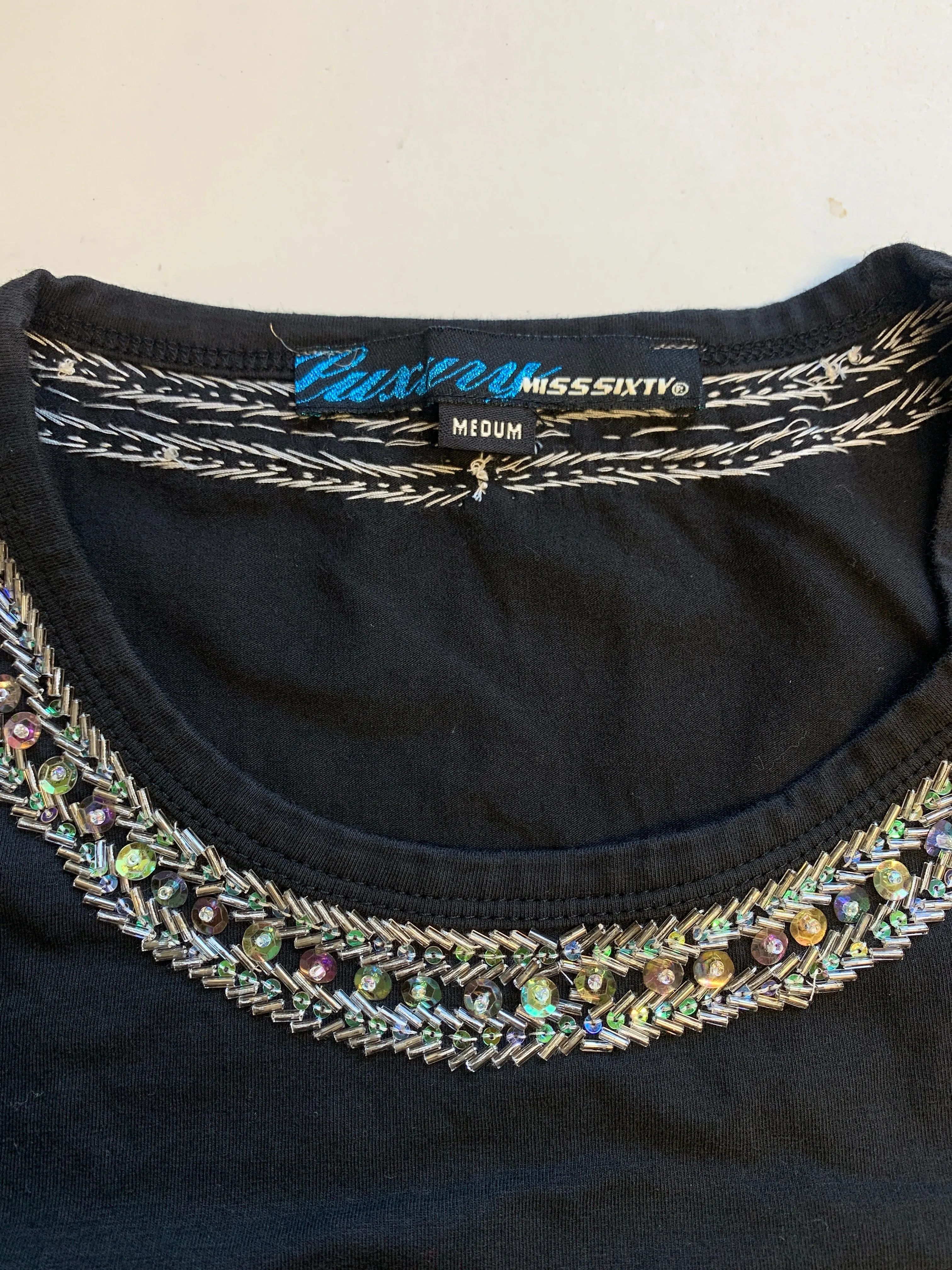 Miss Sixty black beaded tank top